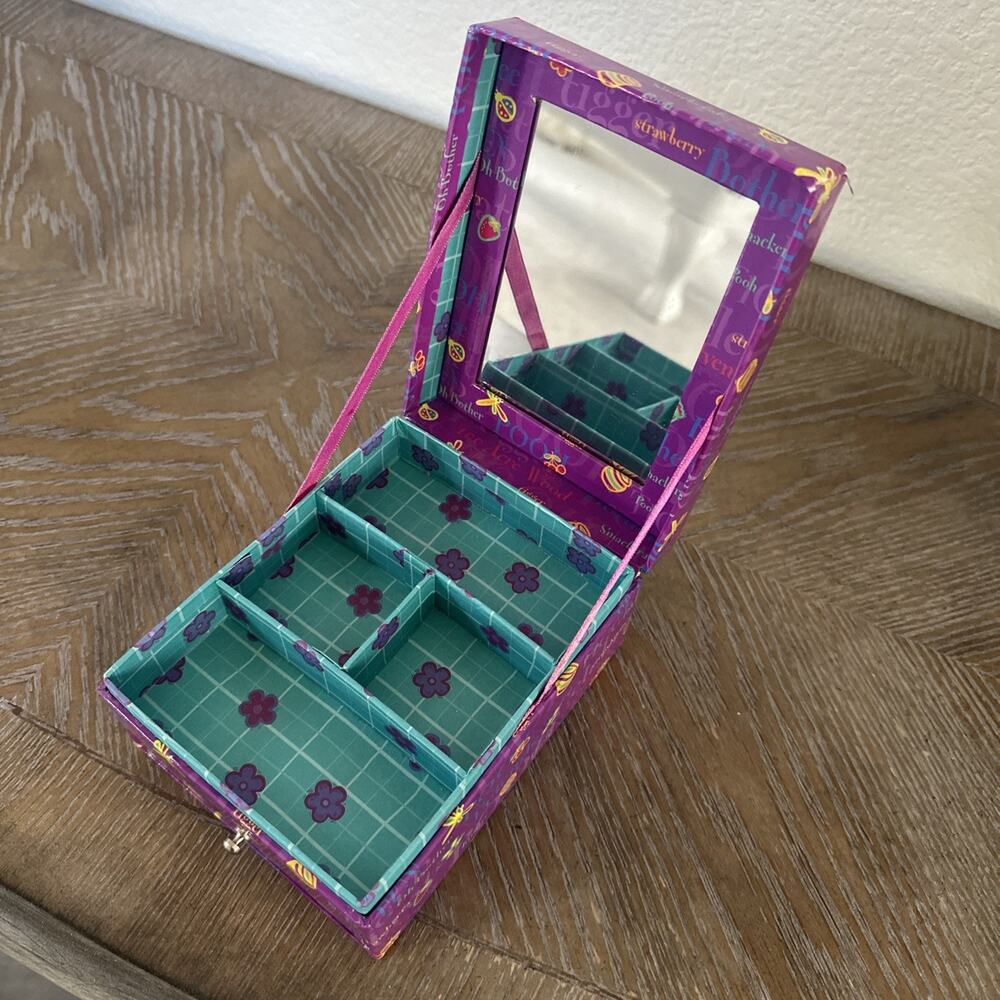 Winnie The Pooh & Friends Square Storage‎ Jewelry Gift Box Vintage Y2K Purple - Picture 7 of 13